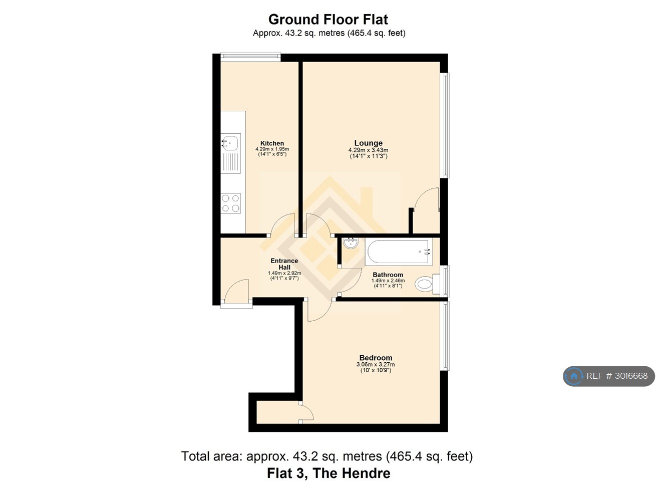 Flat  The Hendre Flats Harcourt Road, Brynmawr, Wales floorplan