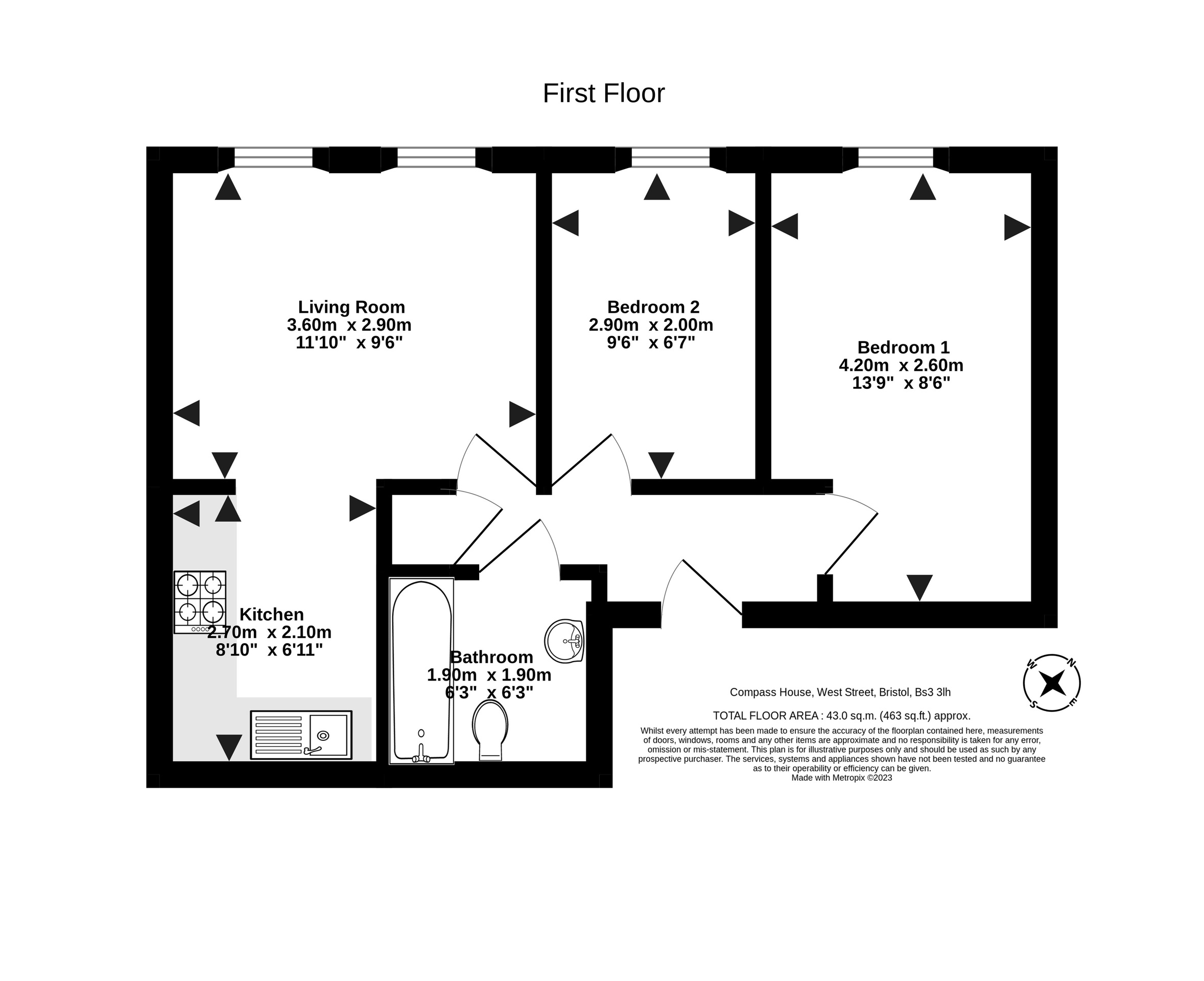 20 Compass House, Bristol floorplan