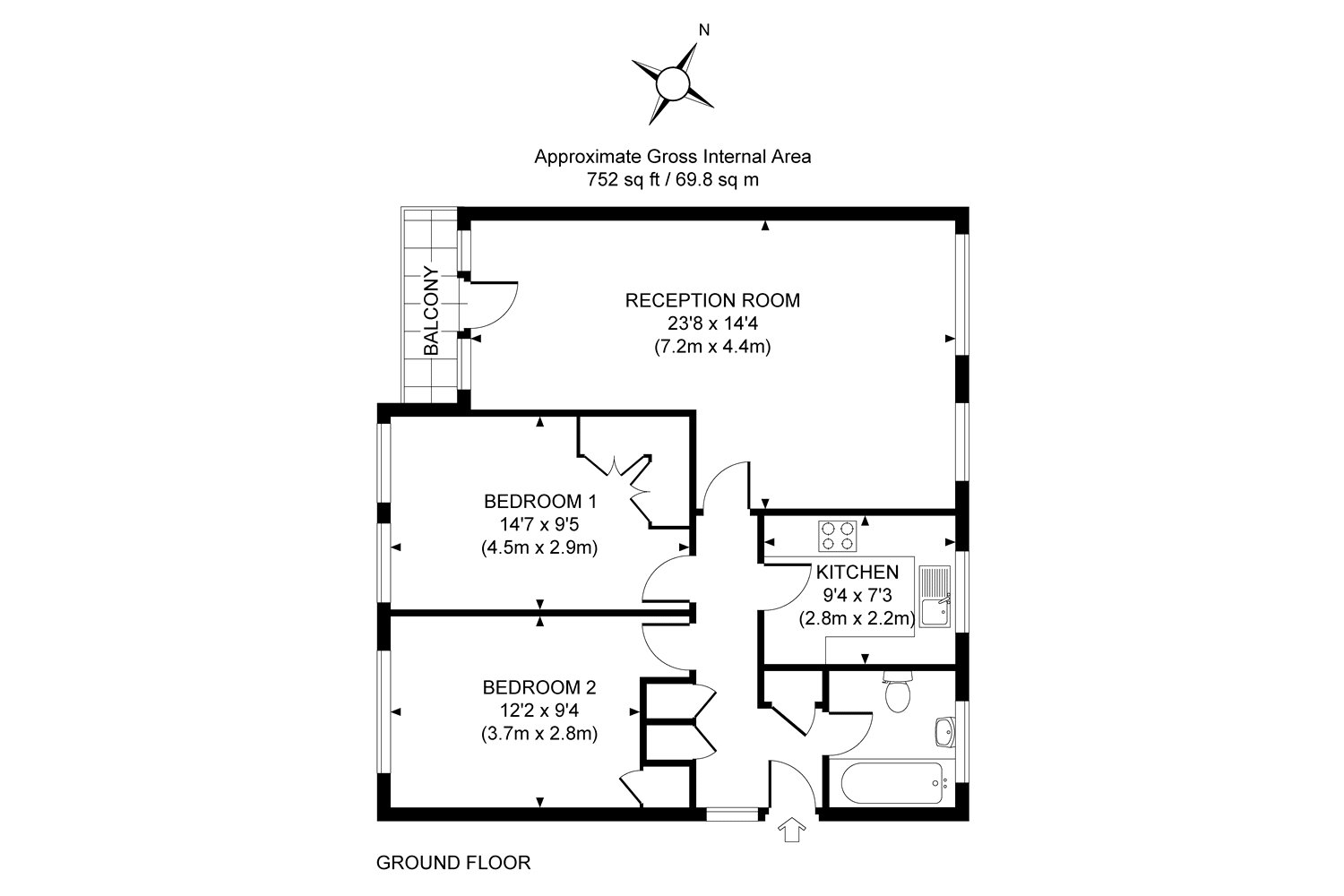 2 Bedrooms Flat for sale in Woking, Surrey GU22