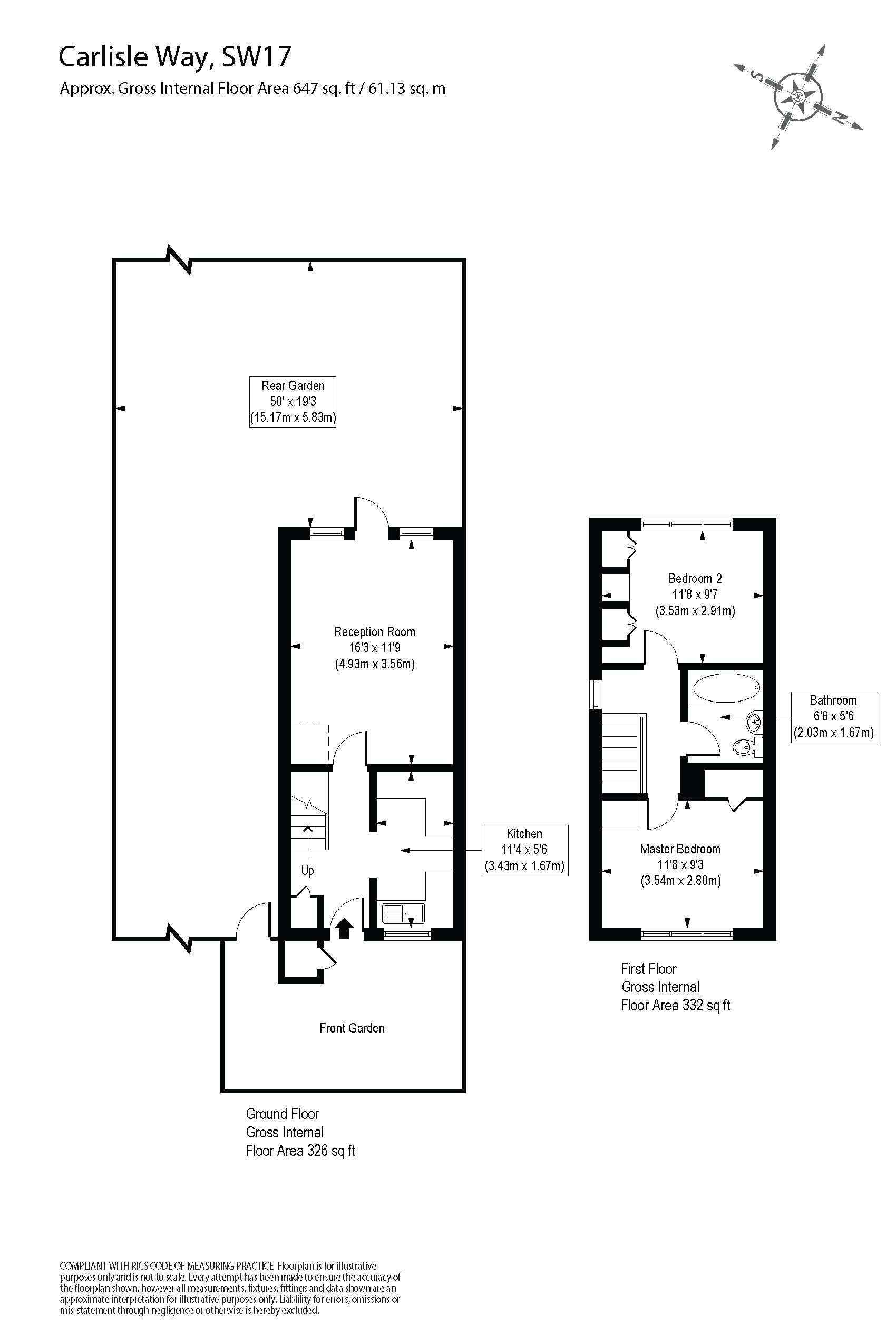 1, Carlisle Way, London floorplan