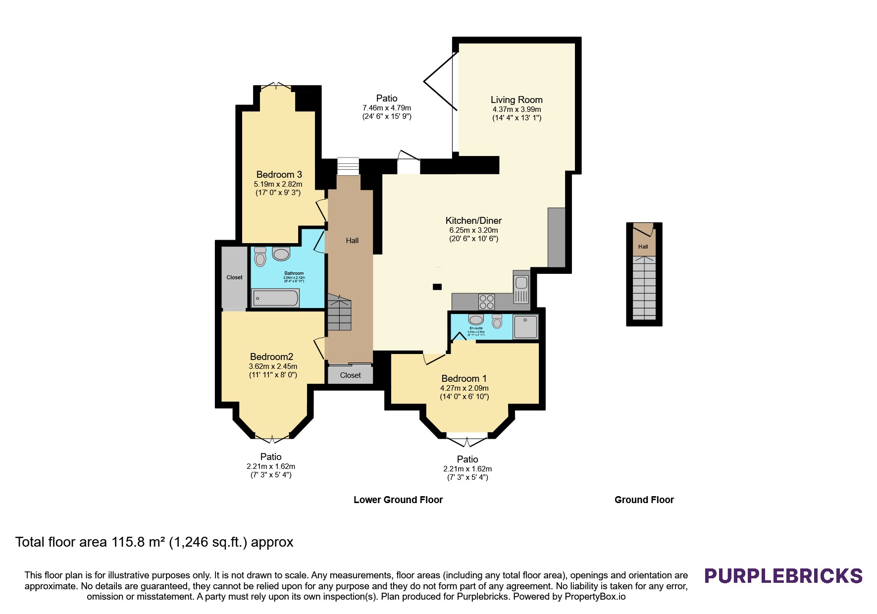 Basement Flat, 3, Alderbrook Road, Clapham floorplan