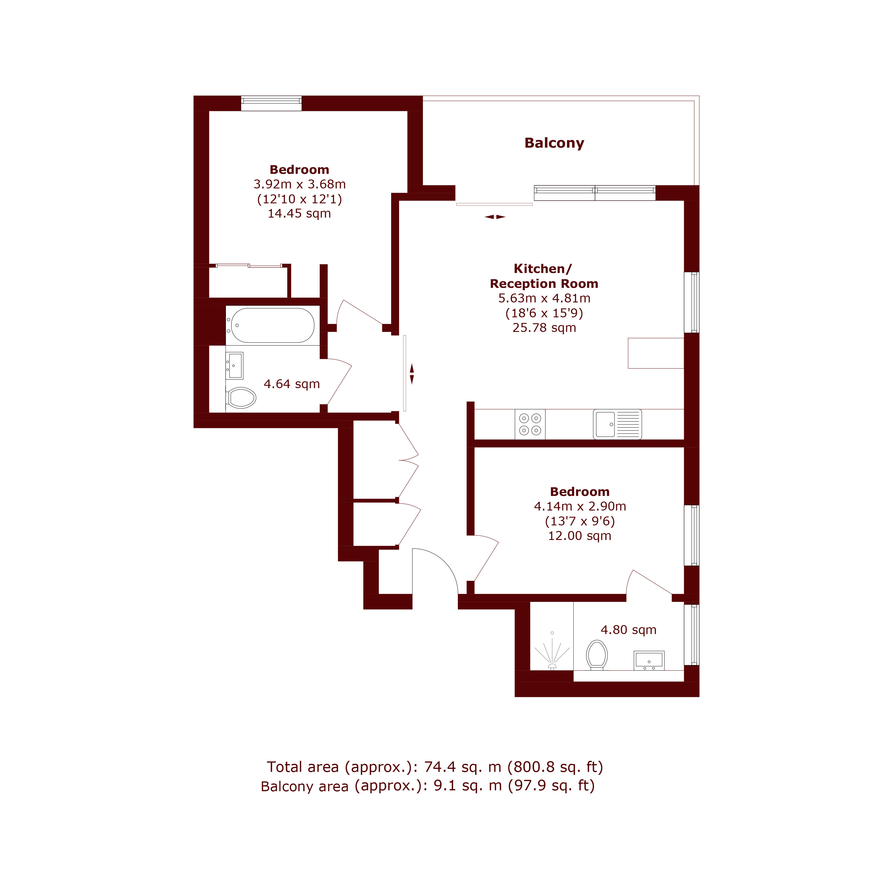 11.03, Otto Buildings,, Downs Road, London floorplan