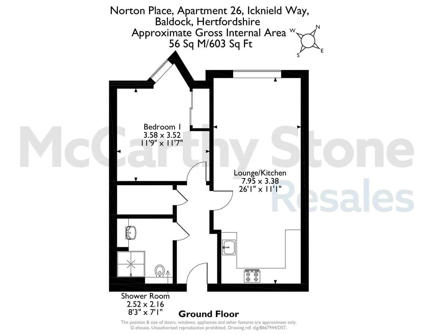 26 Norton Place, Icknield Way, Baldock floorplan