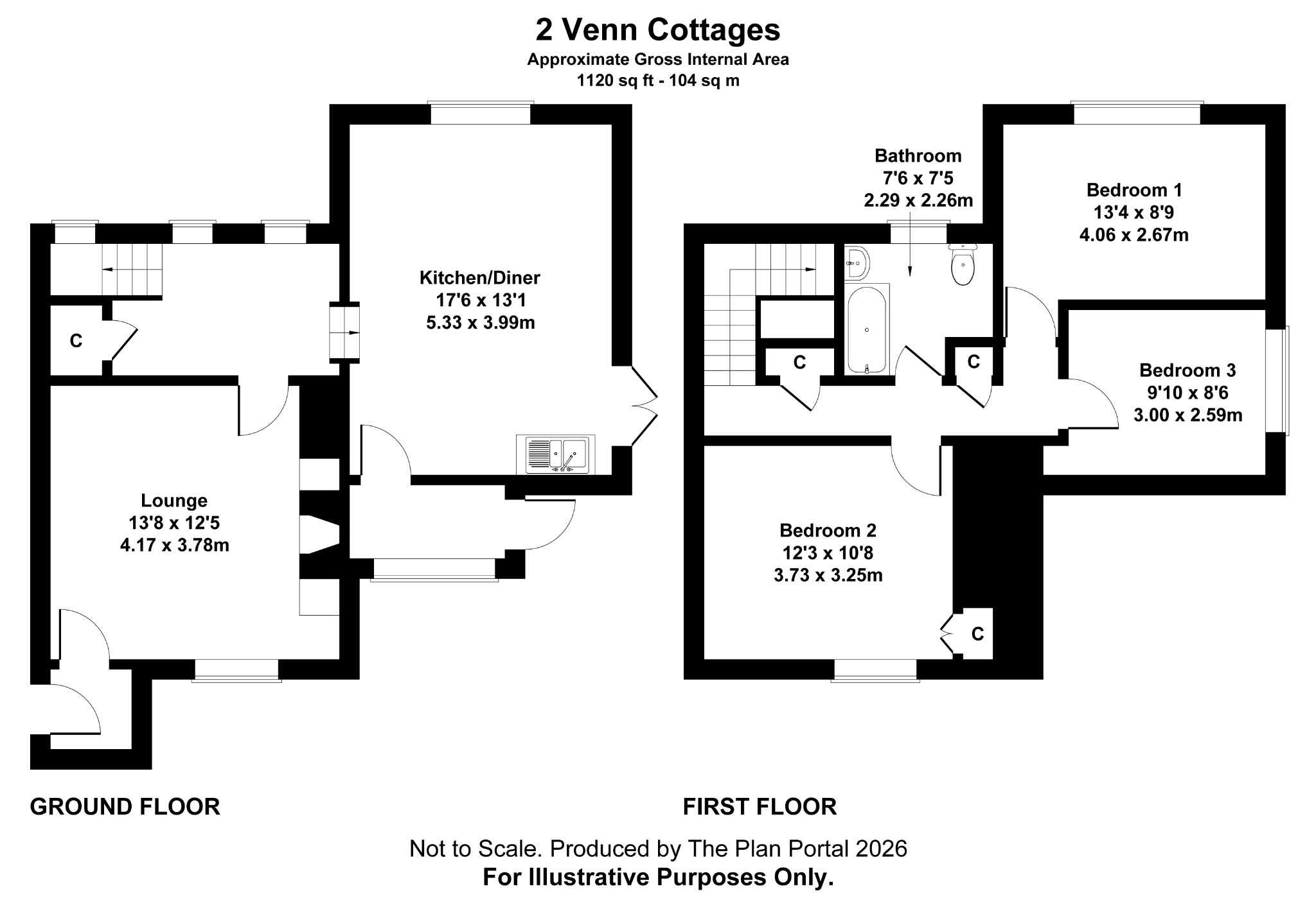 2 Venn Cottages, Rushford, Tavistock floorplan