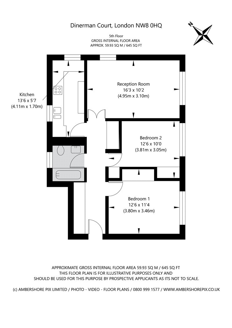 Flat 50,, Dinerman Court, St John's Wood floorplan