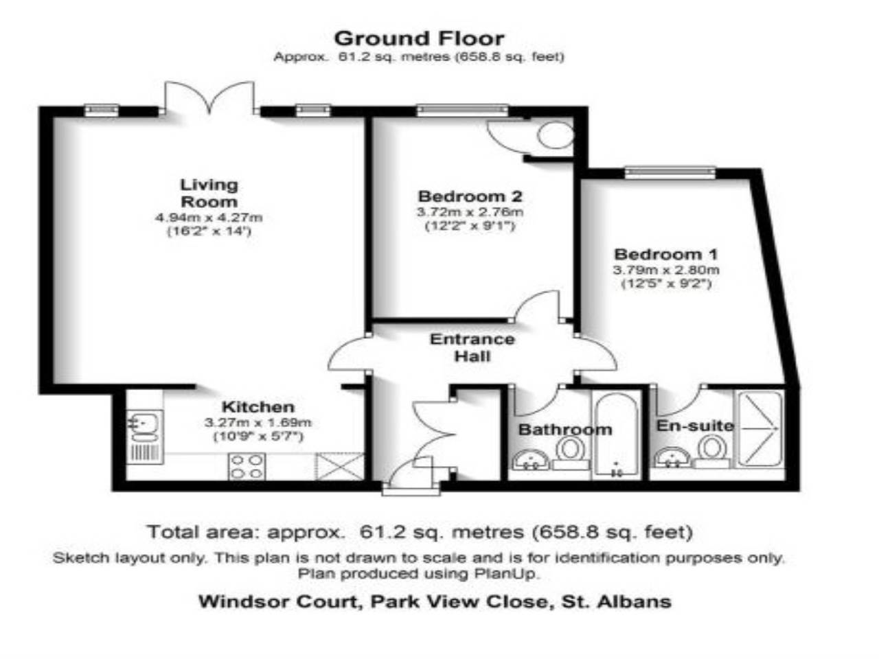 2 Bedrooms Flat to rent in Park View Close, St.Albans AL1