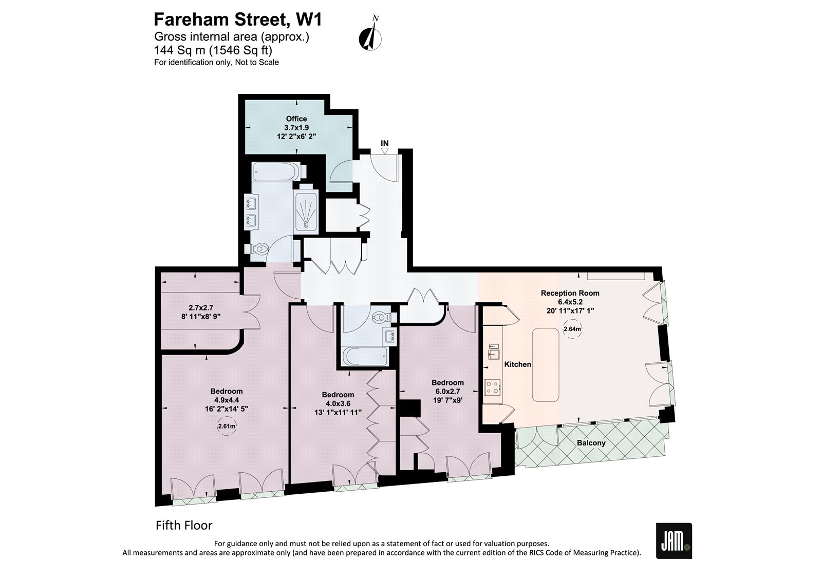 1, and 2 Fareham Street, London floorplan