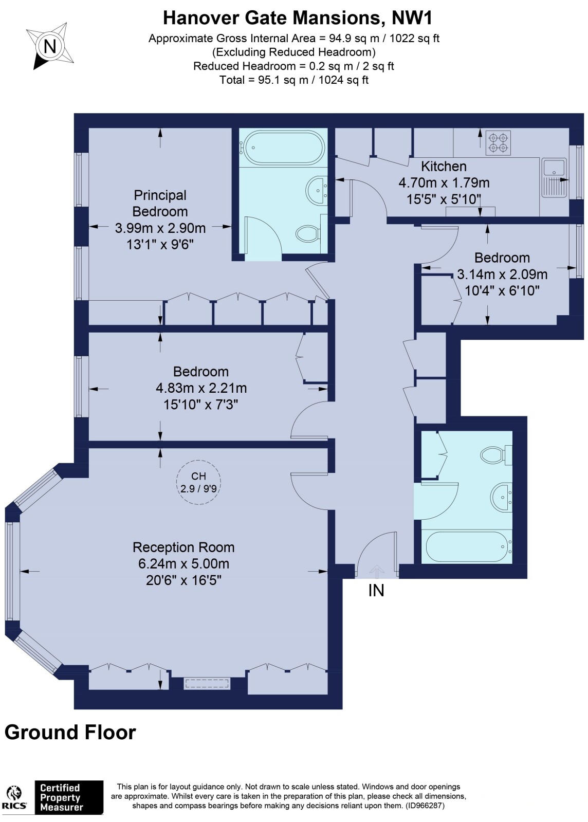 41, Hanover Gate Mansions, London floorplan