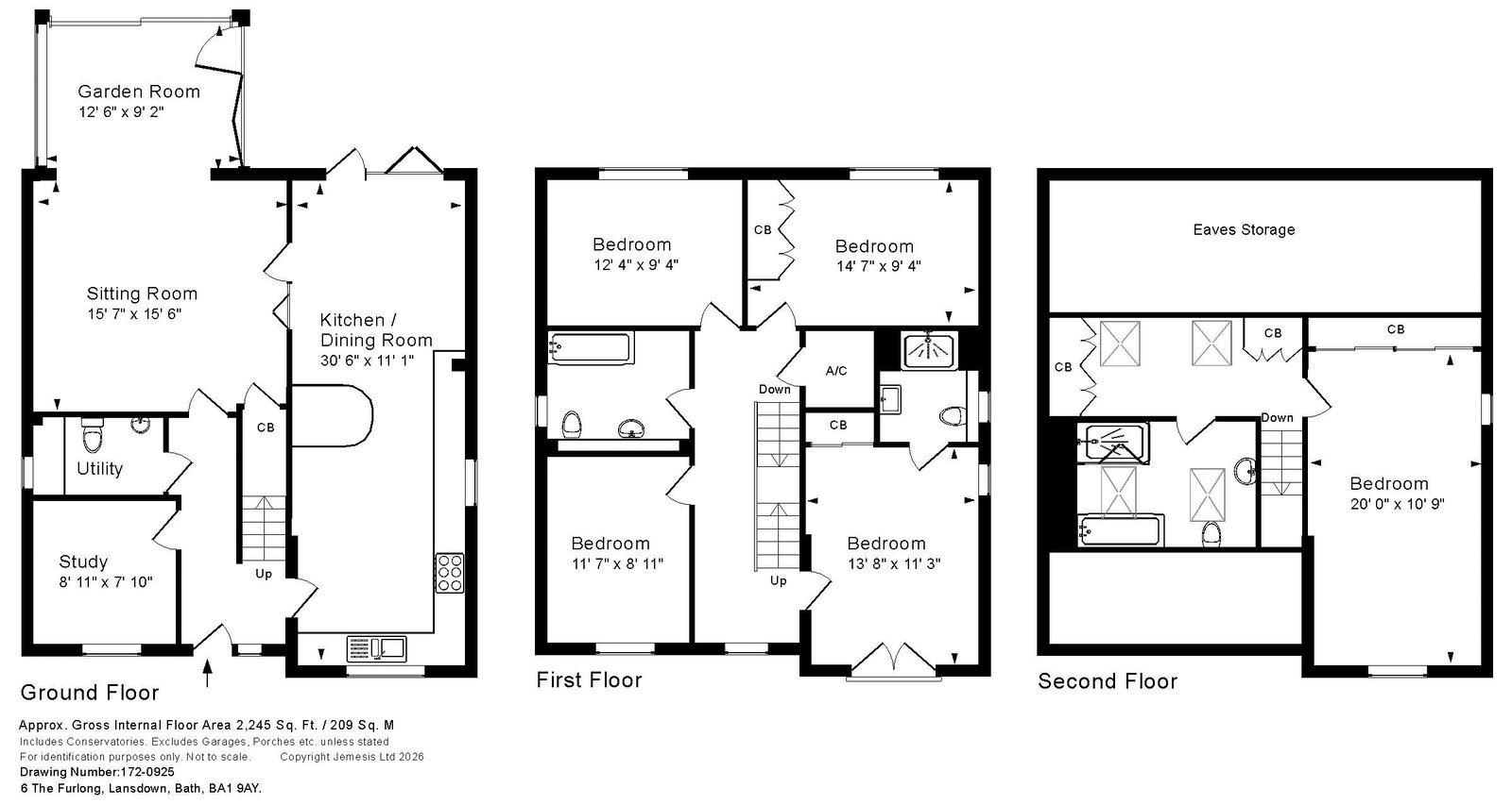 The Furlong, Bath floorplan