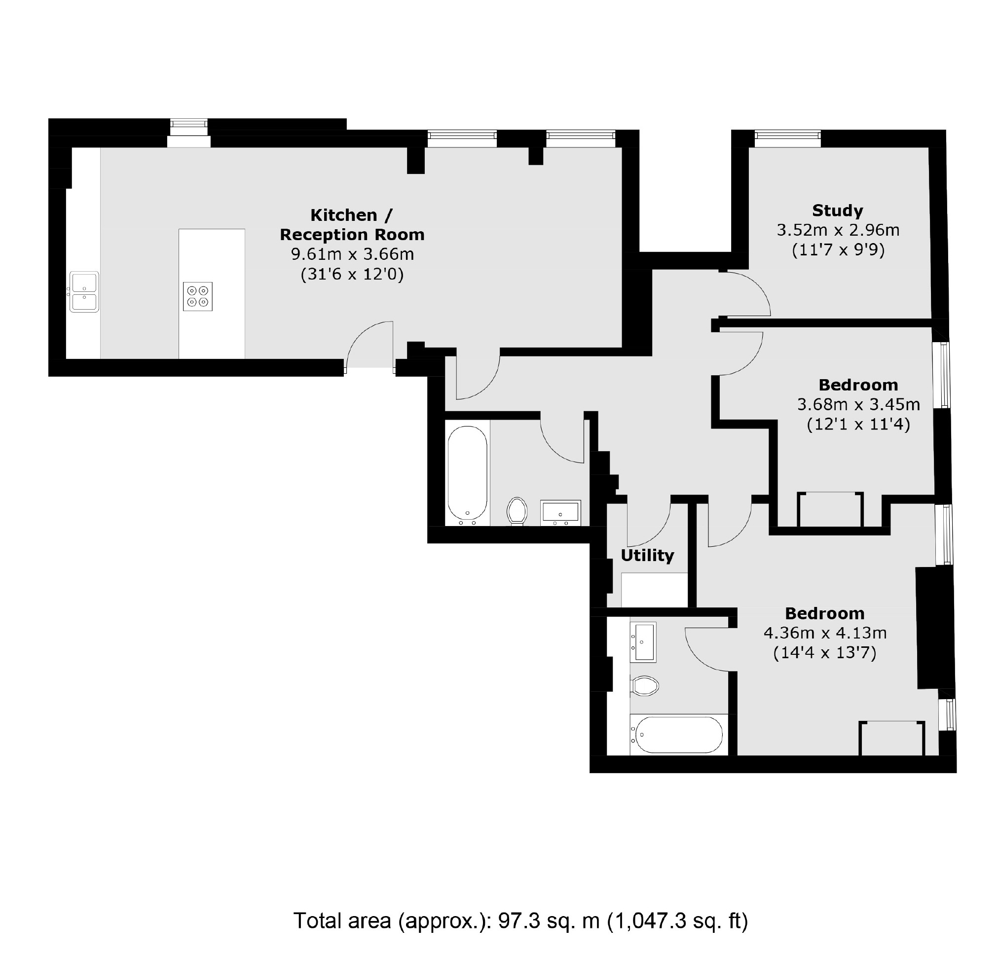 Flat 1, Thornton Heights, Thornton Road, Wimbledon floorplan