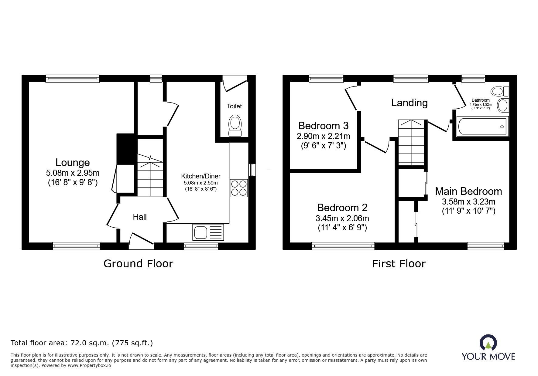 72, Salisbury Drive, Swadlincote floorplan