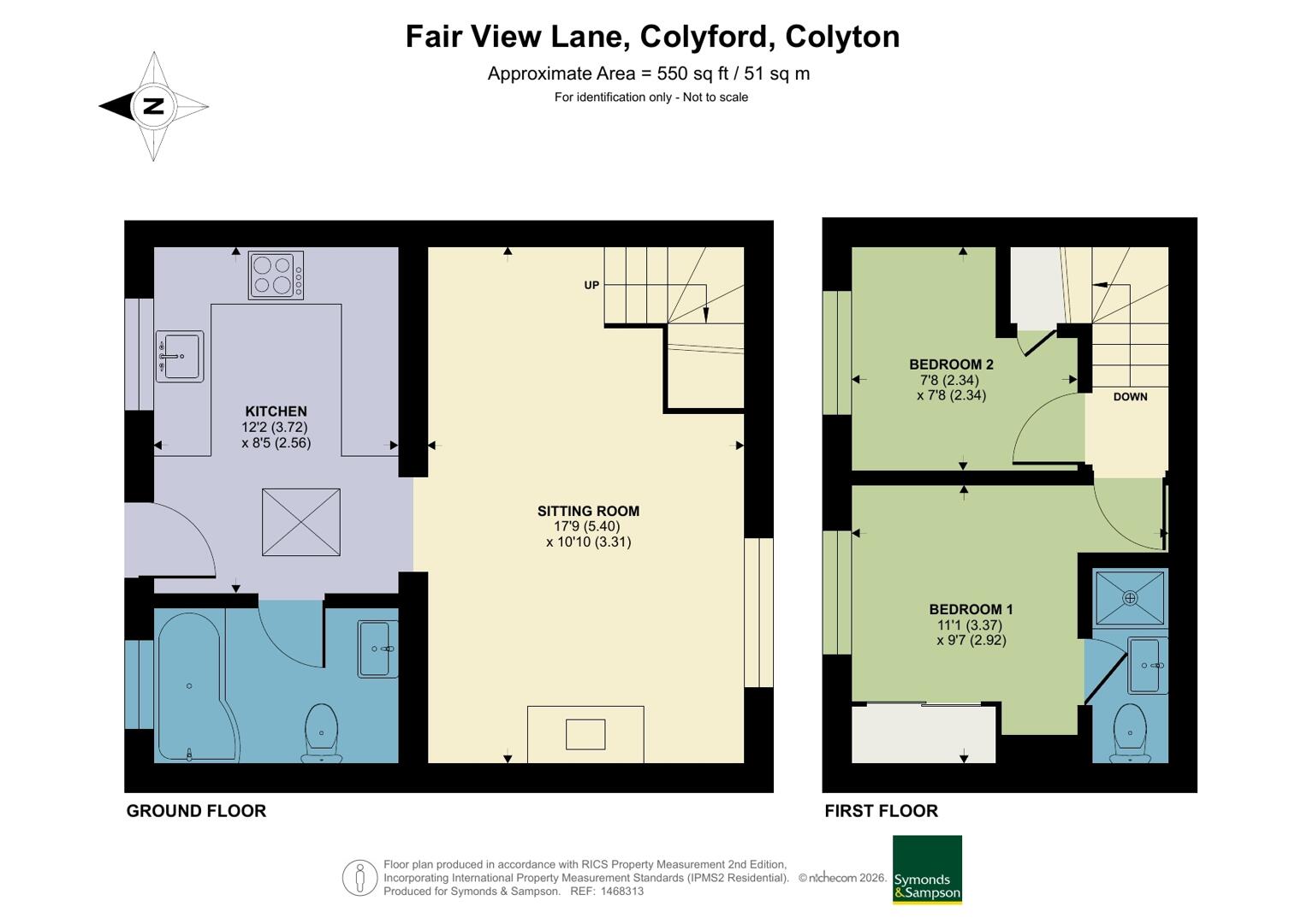 2 Elm Cottages, Fair View Lane, Colyton floorplan