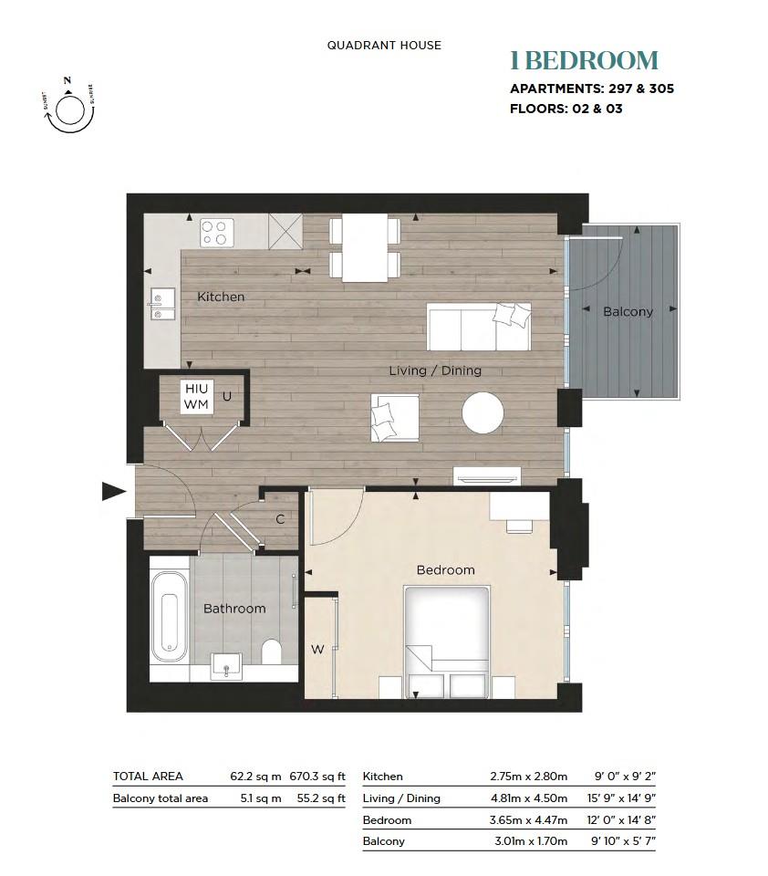 The Green Quarter, 297, The Green Quarter, Randolph Road, Southall floorplan