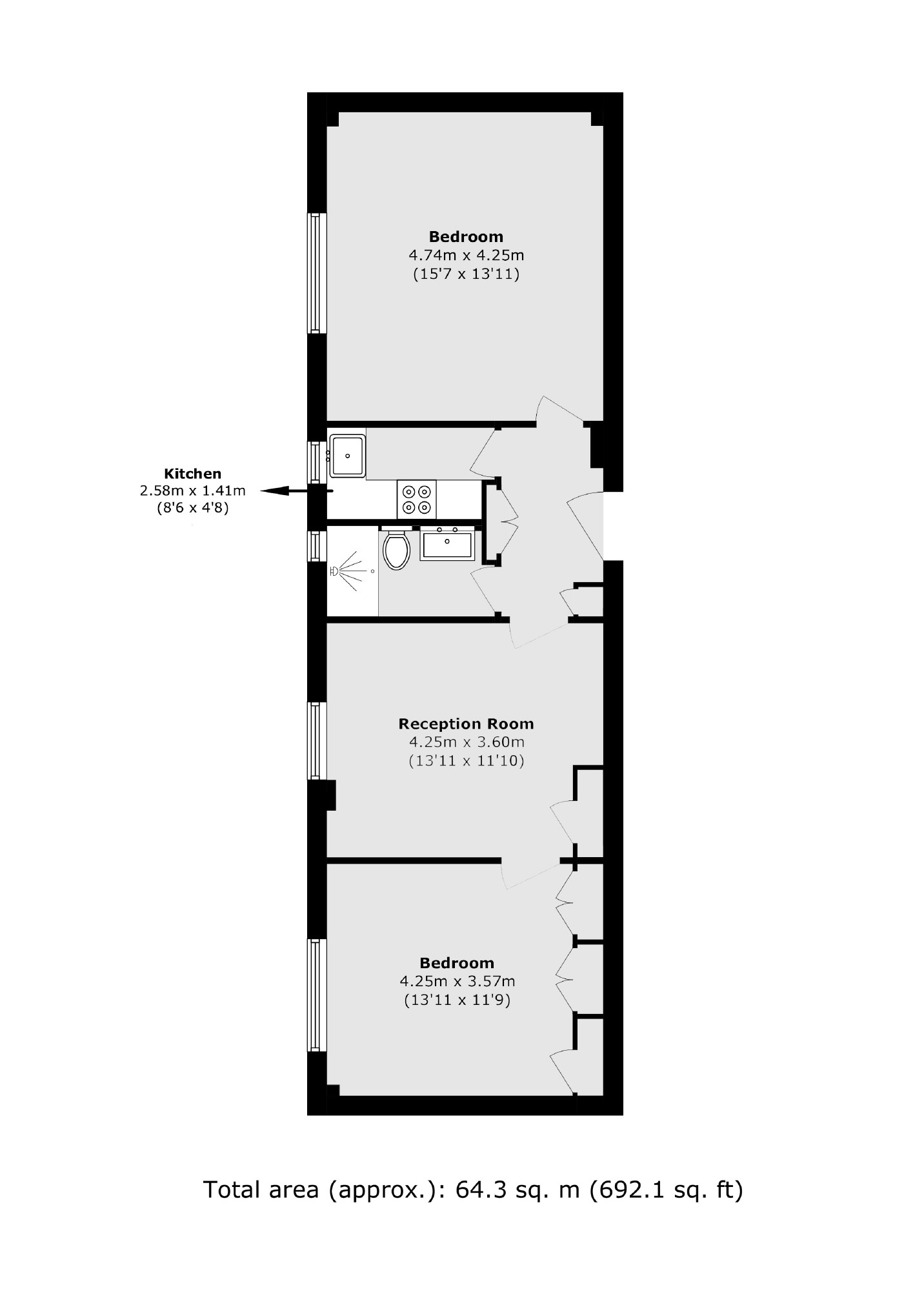 Flat 21, Paramount Court, 38-39, University Street, London floorplan