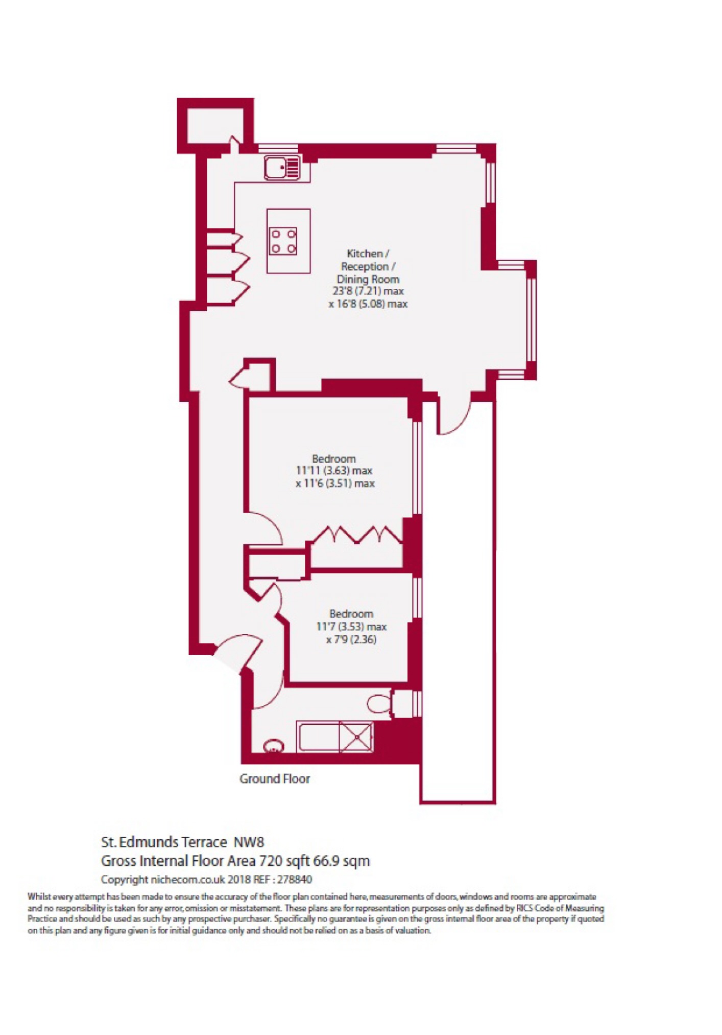 2 Bedrooms Flat to rent in St Edmunds Court, London NW8