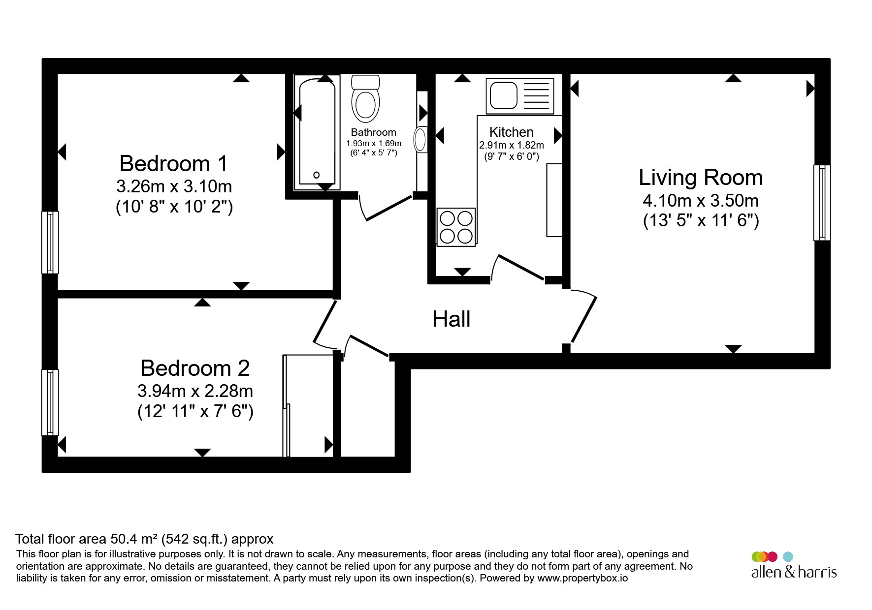 1/2, 100, Main Street, Glasgow floorplan