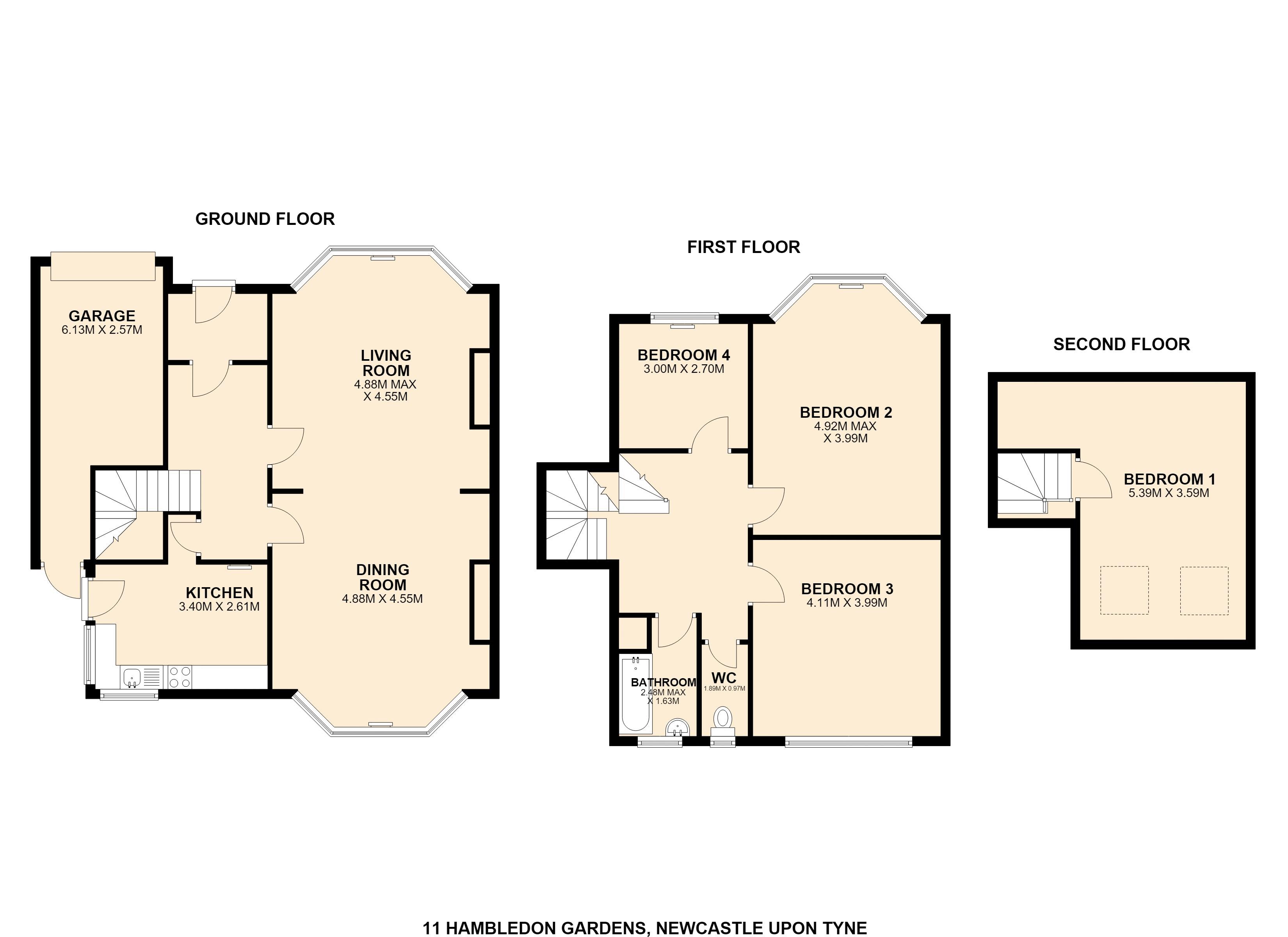 11, Hambledon Gardens, Newcastle Upon Tyne floorplan