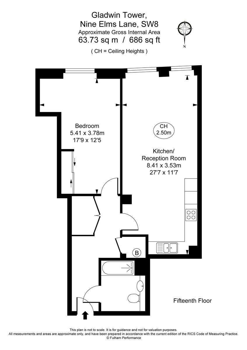 1 Bedrooms Flat to rent in Gladwin Tower, 50 Wandsworth Road SW8