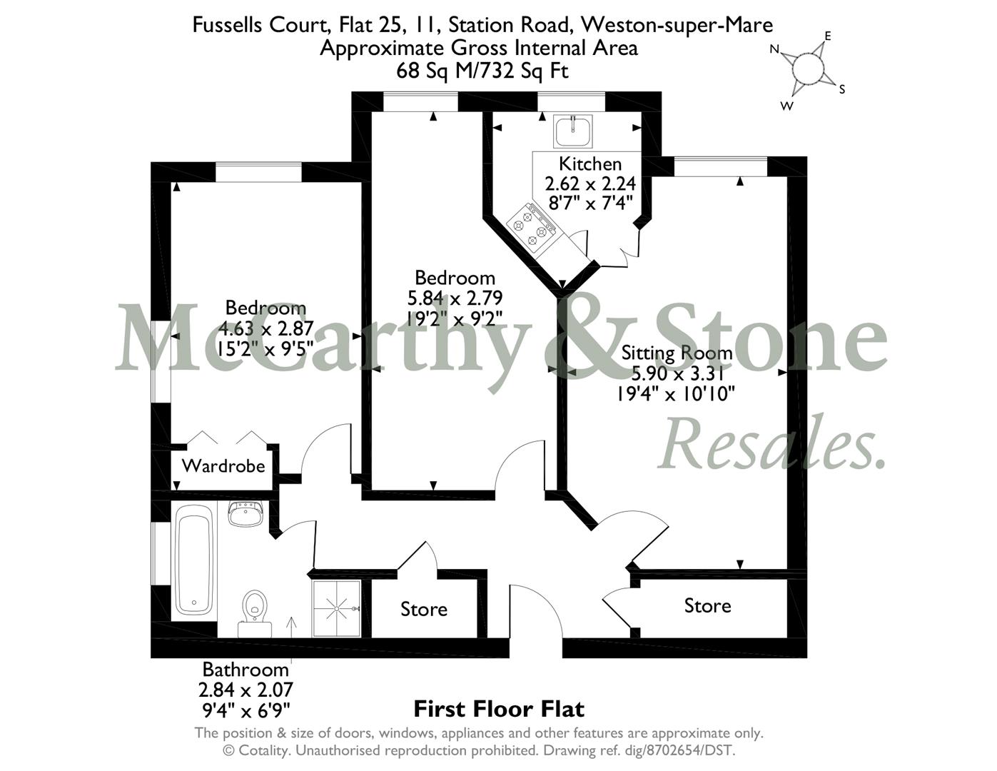 25 Fussells Court, Station Road, Weston-Super-Mare floorplan