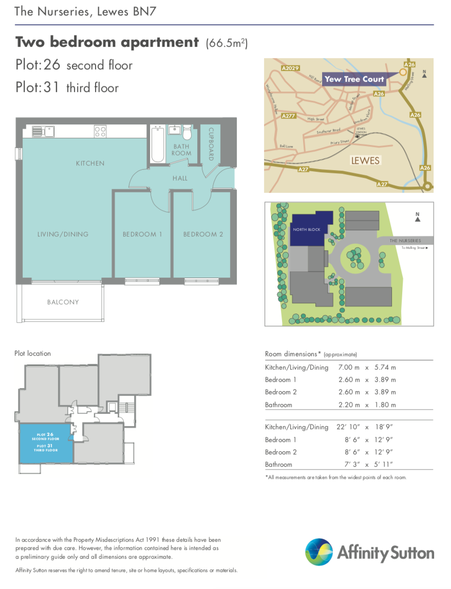 2 Bedrooms Flat for sale in Clayhill Court 20 The Nurseries, Lewes BN7