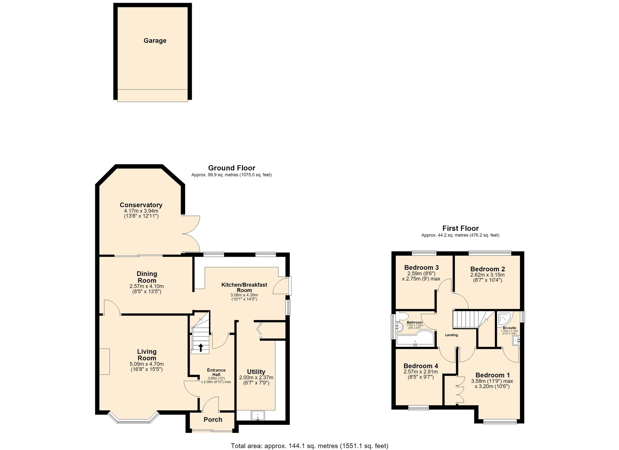 1 Millais Close, Bedworth floorplan