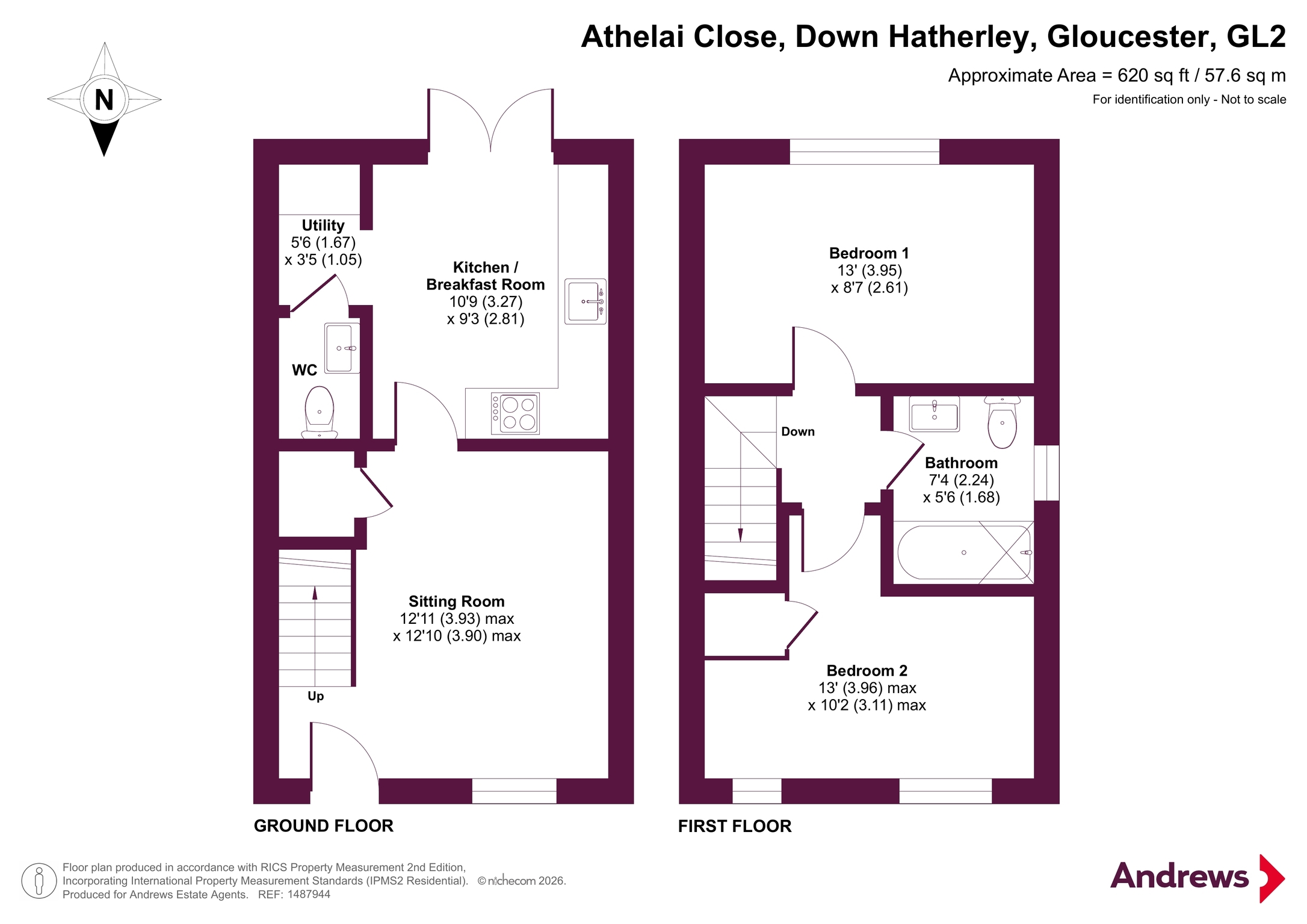 13, Athelai Close, Gloucester floorplan