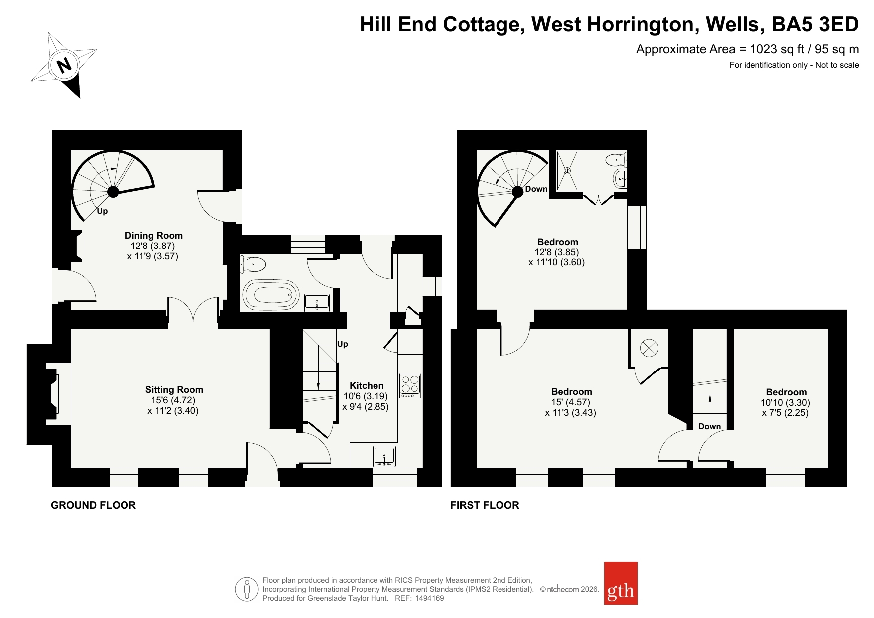 Hill End Cottage,, West Horrington, Somerset floorplan