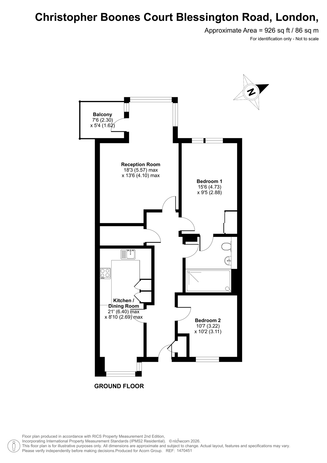 9 Christopher Boones Court,, Blessington Road, London floorplan