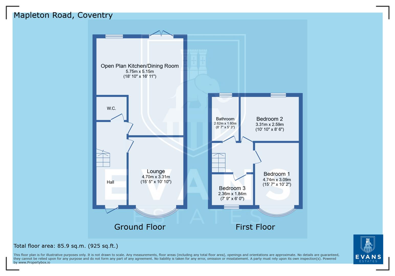 42, Mapleton Road, Coventry floorplan