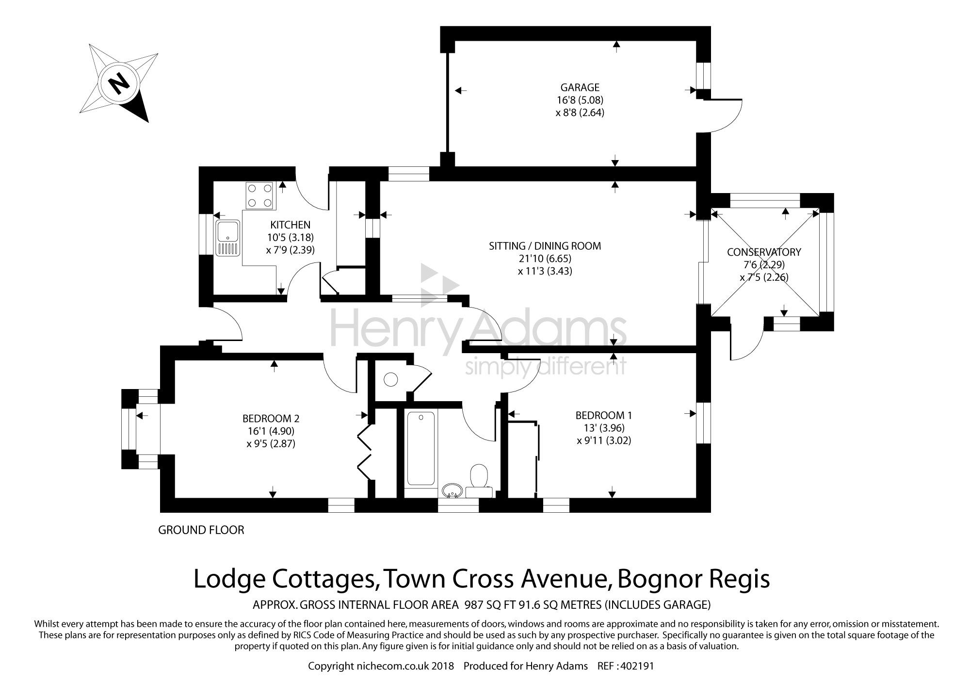 2 Bedrooms Detached bungalow for sale in Lodge Cottages, Town Cross Avenue, Bognor Regis PO21