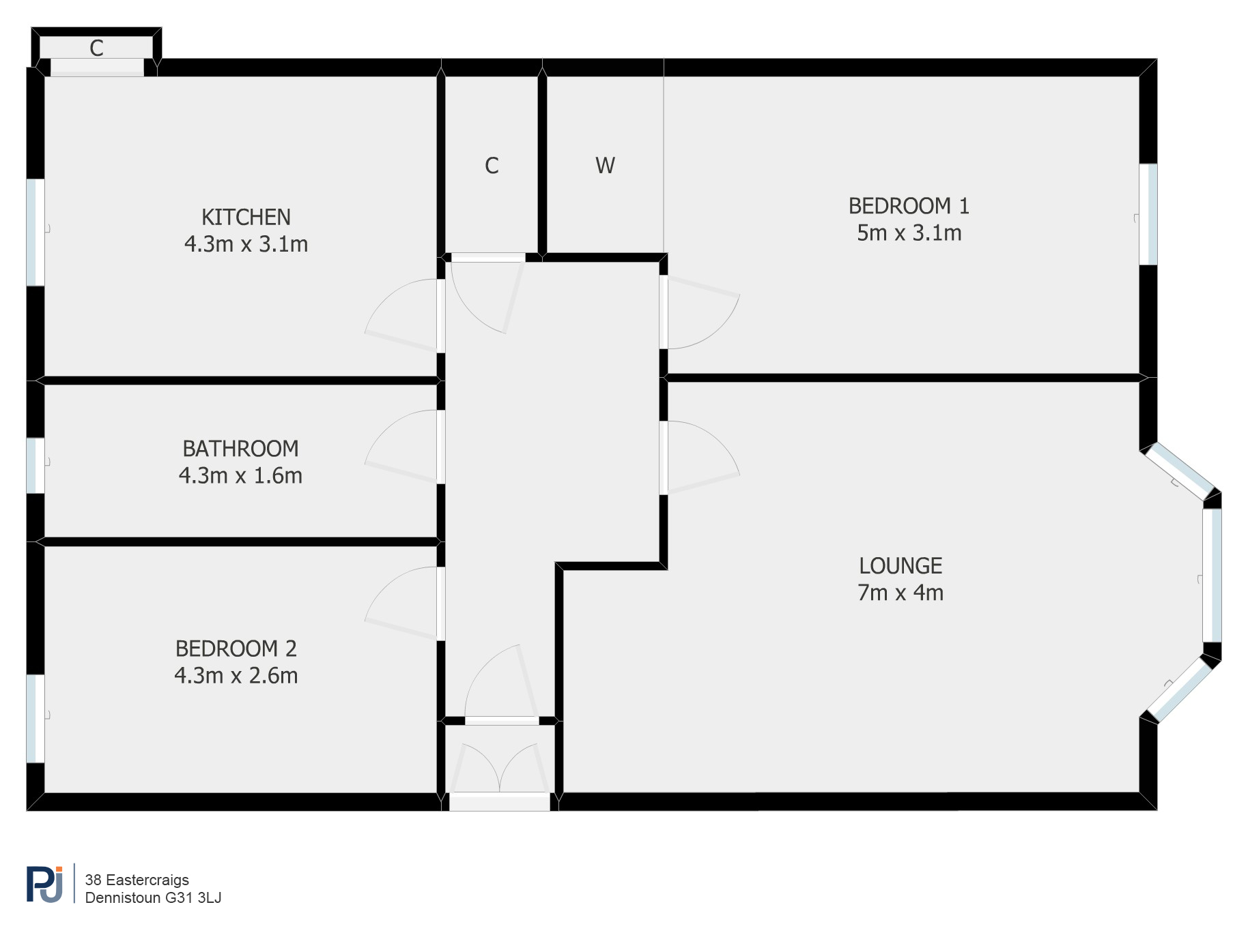 Eastercraigs, Dennistoun, Glasgow G31, 2 bedroom flat for sale