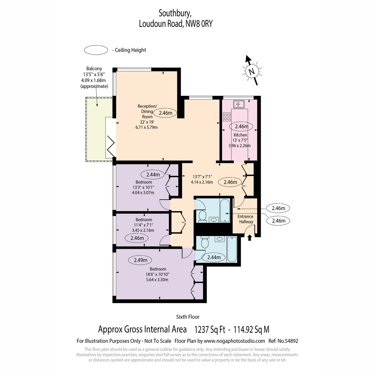 Flat Flat 24, Southbury,, 144, Loudoun Road, London floorplan