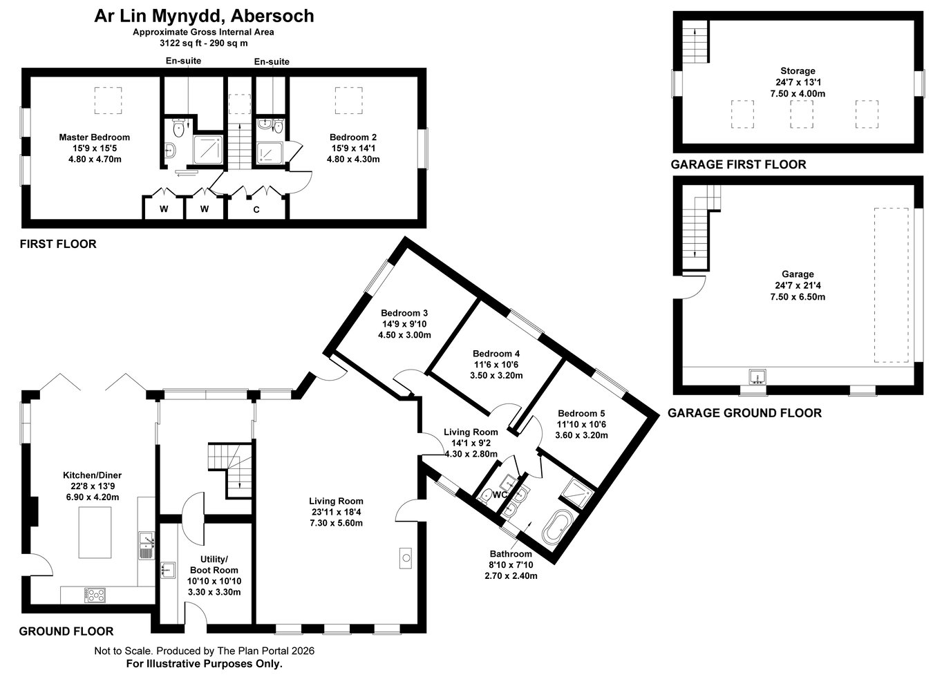Ar Lin Mynydd, Pwllheli floorplan