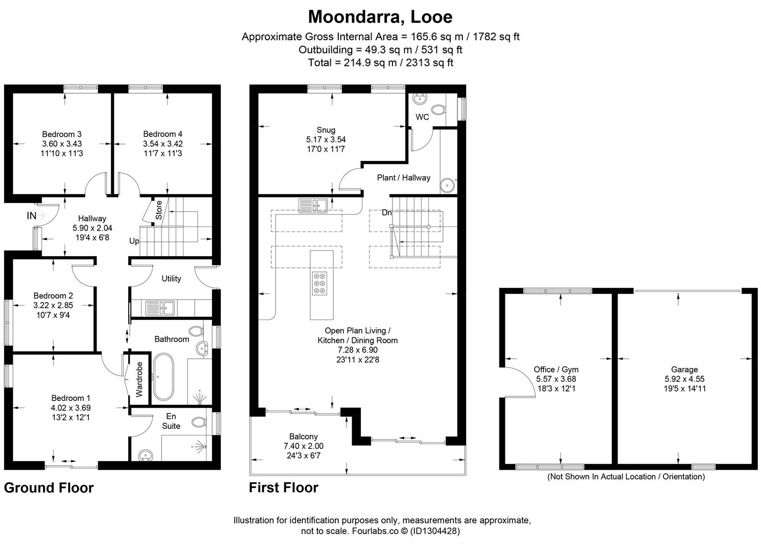 Moondarra, The Crescent, Looe floorplan