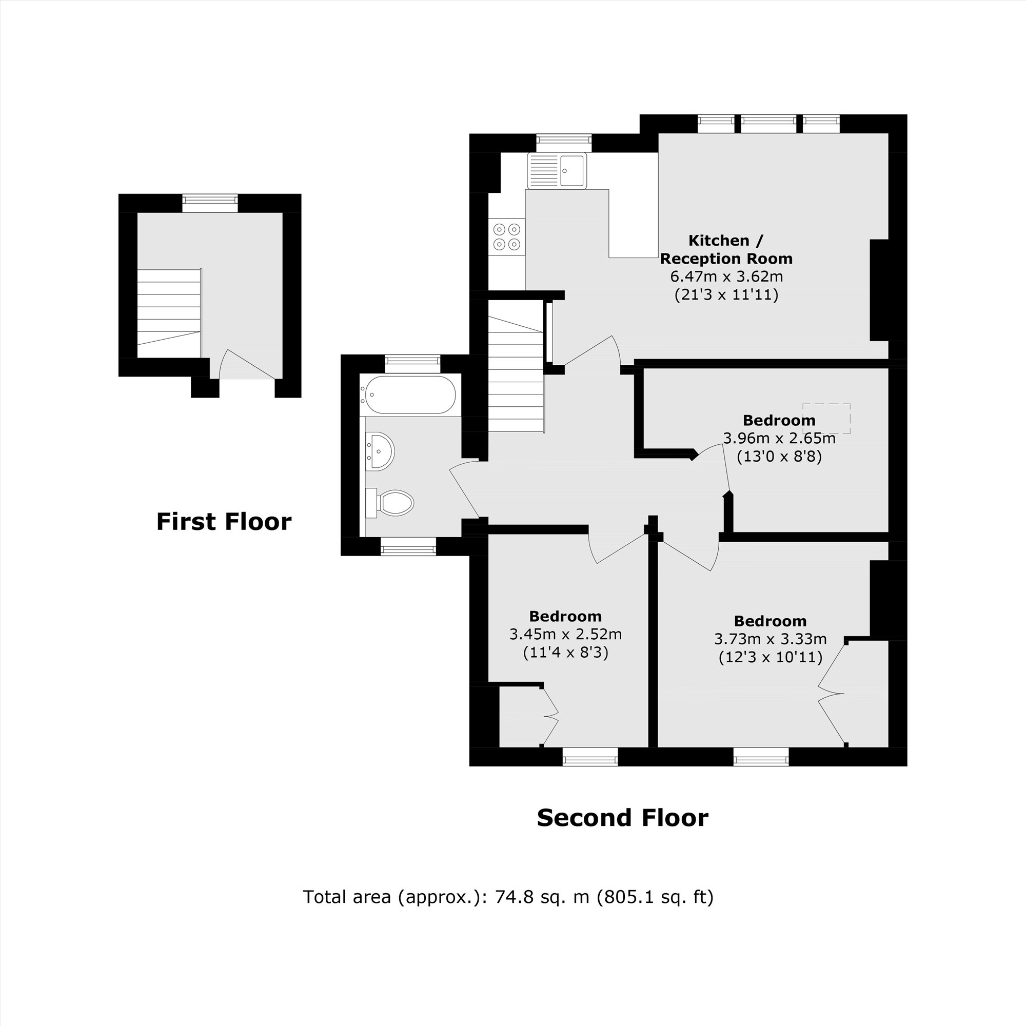 Flat 4, 150, Victoria Rise, London floorplan