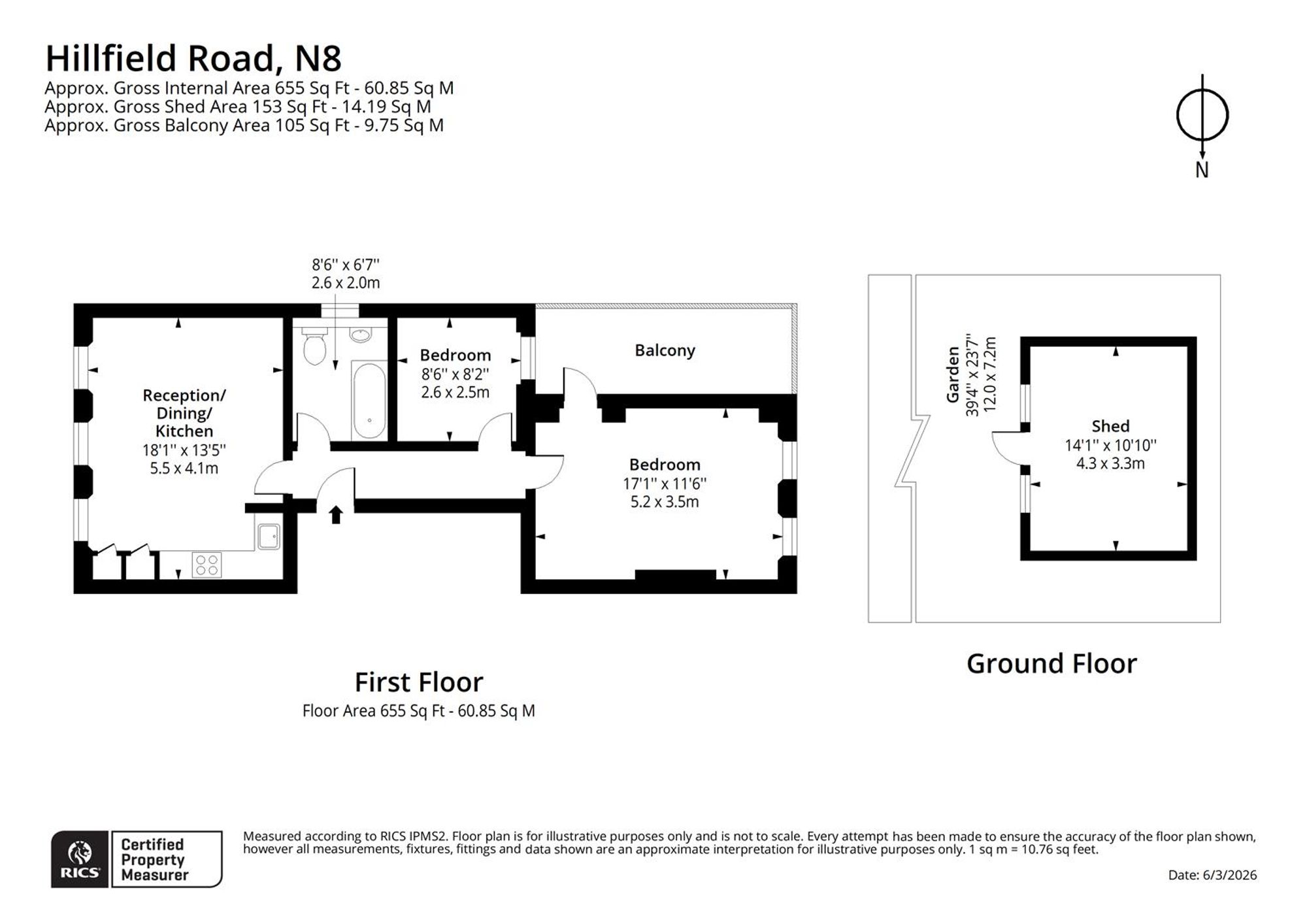 First Floor Flat, 120 Hillfield Avenue, London floorplan