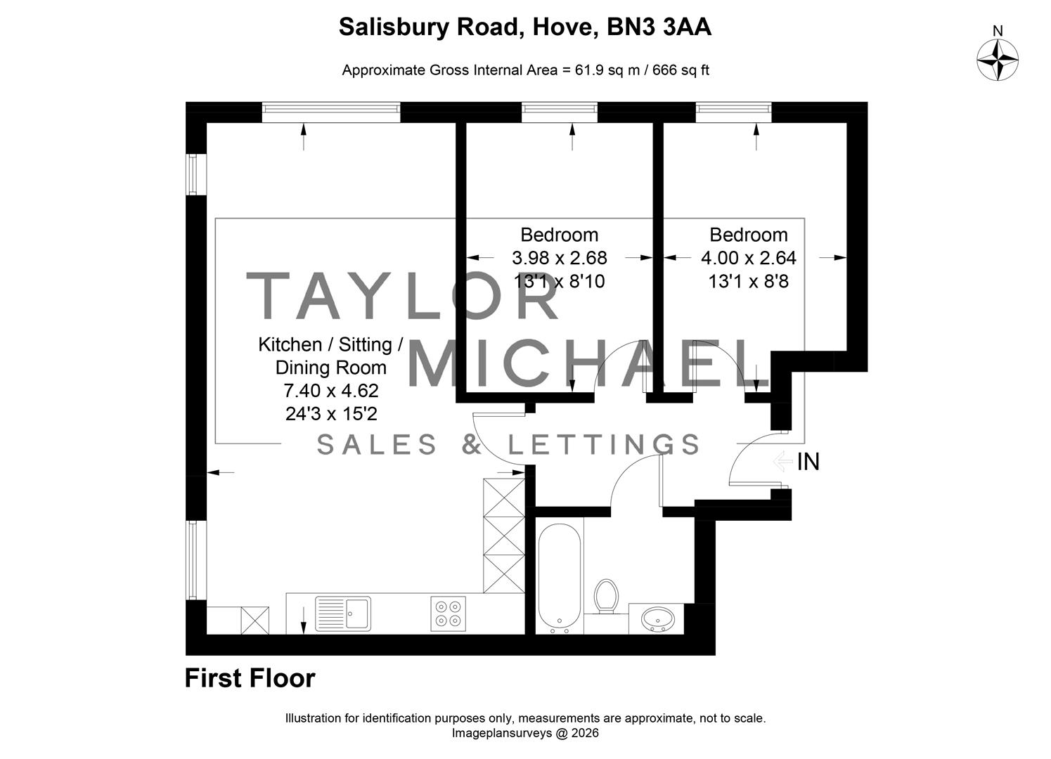 Apartment 4, 39, Salisbury Road, Hove floorplan