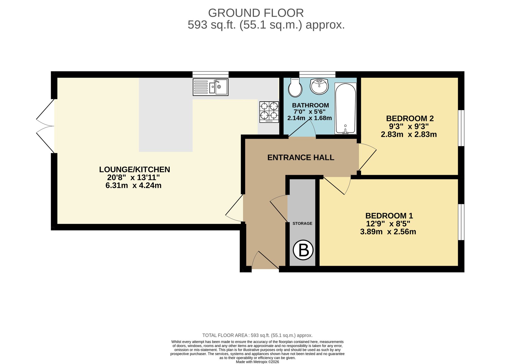 Flat A, 19 Hall Street, Blackwood floorplan