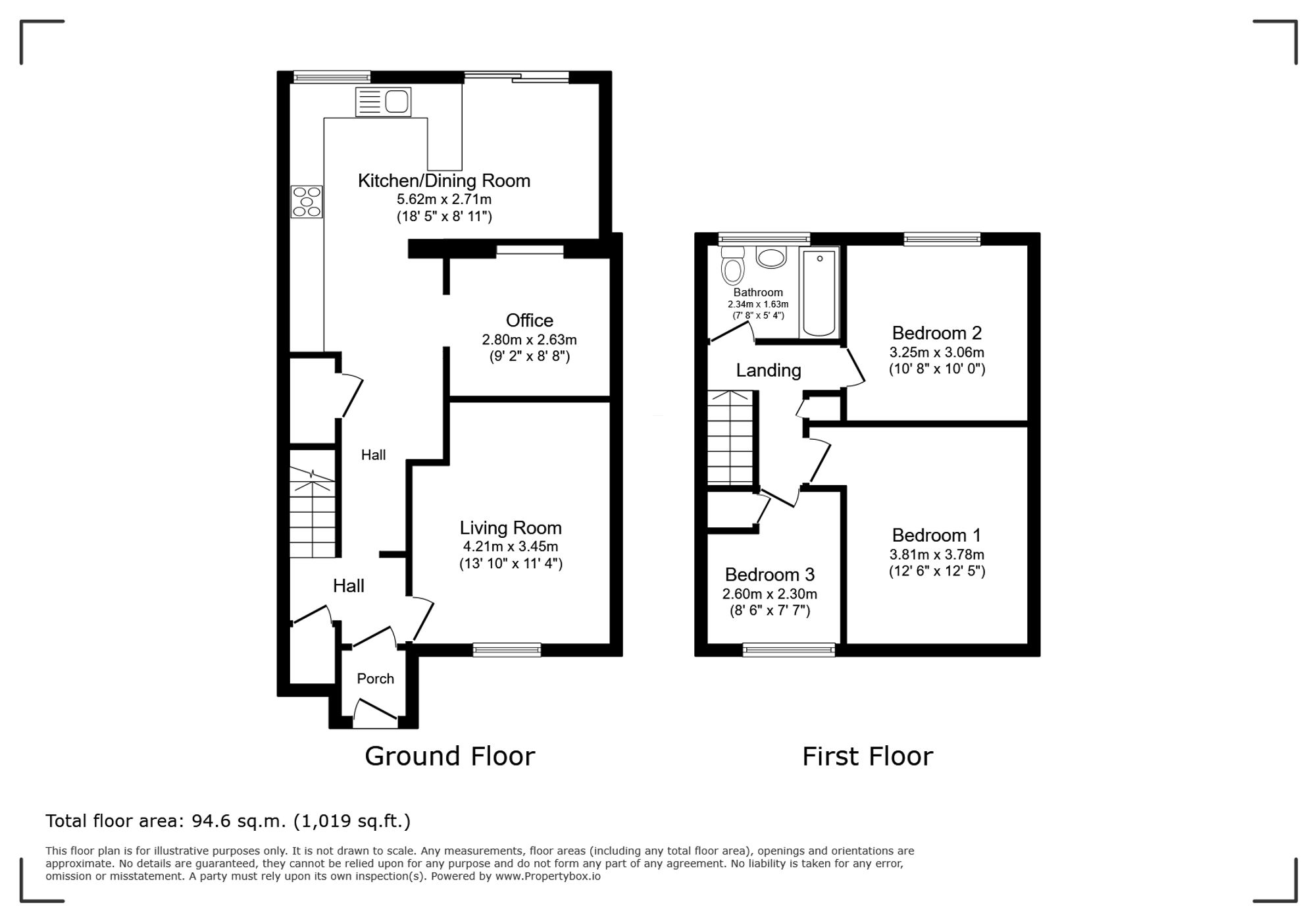 168 Rother Crescent, Crawley floorplan