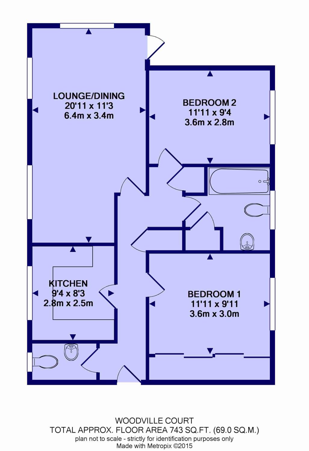 2 Bedrooms Flat for sale in Woodville Court, Roundhay, Leeds LS8