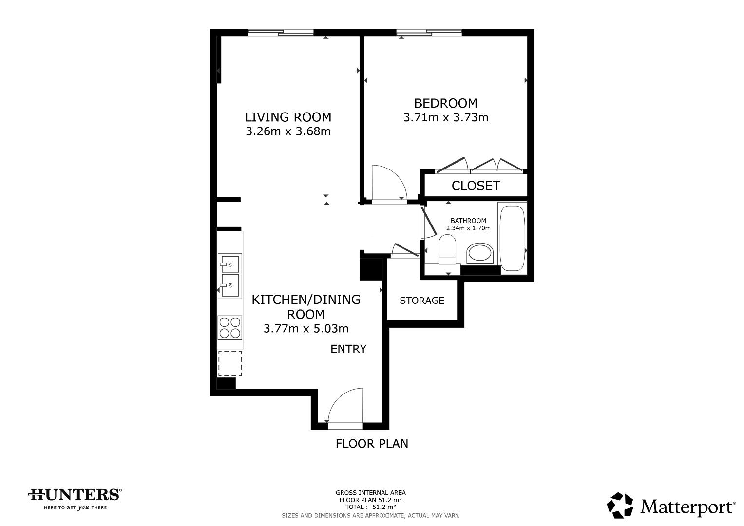 207, Hadrians Tower, Newcastle Upon Tyne floorplan