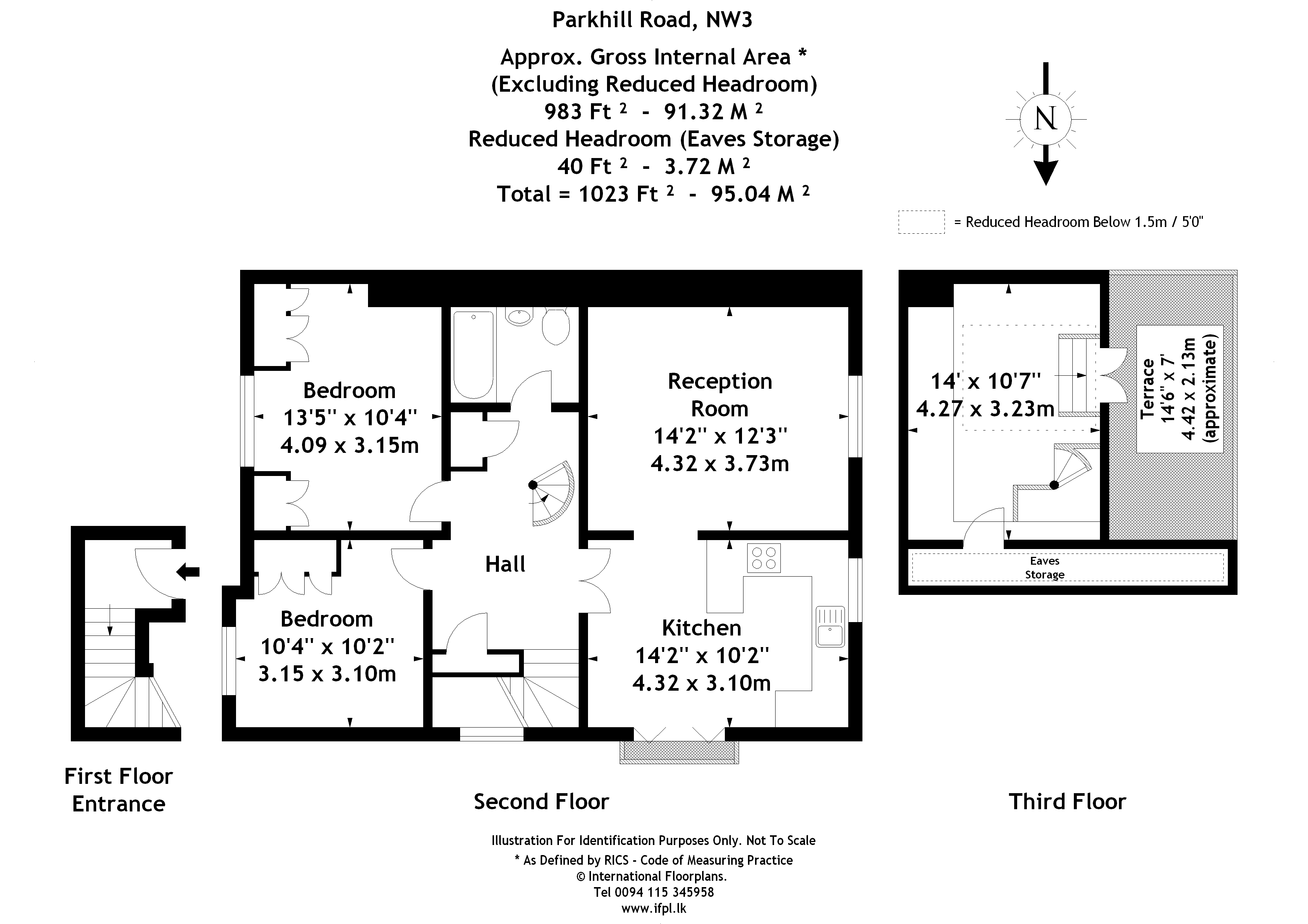 2 Bedrooms Flat to rent in Parkhill Road, London NW3