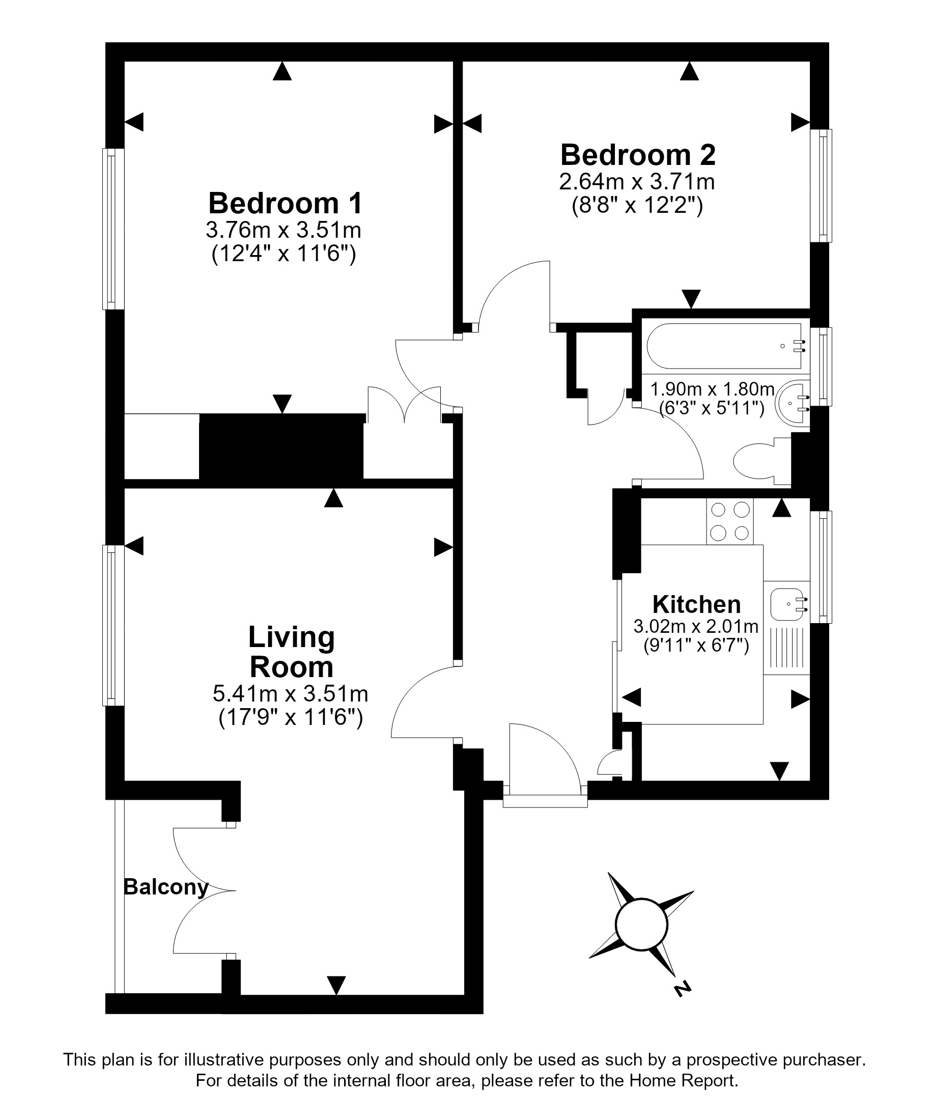 48/6, Burnhead Crescent, Gracemount, Edinburgh floorplan