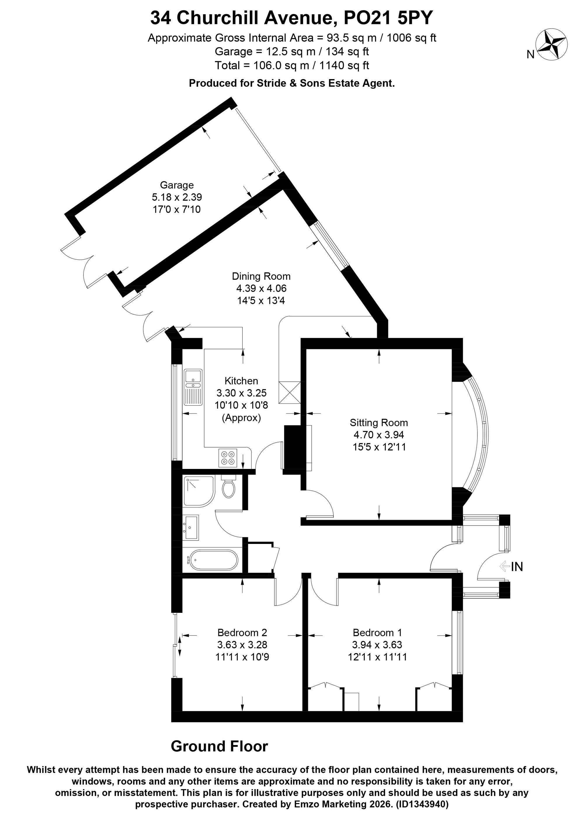34 Churchill Avenue, Bognor Regis floorplan