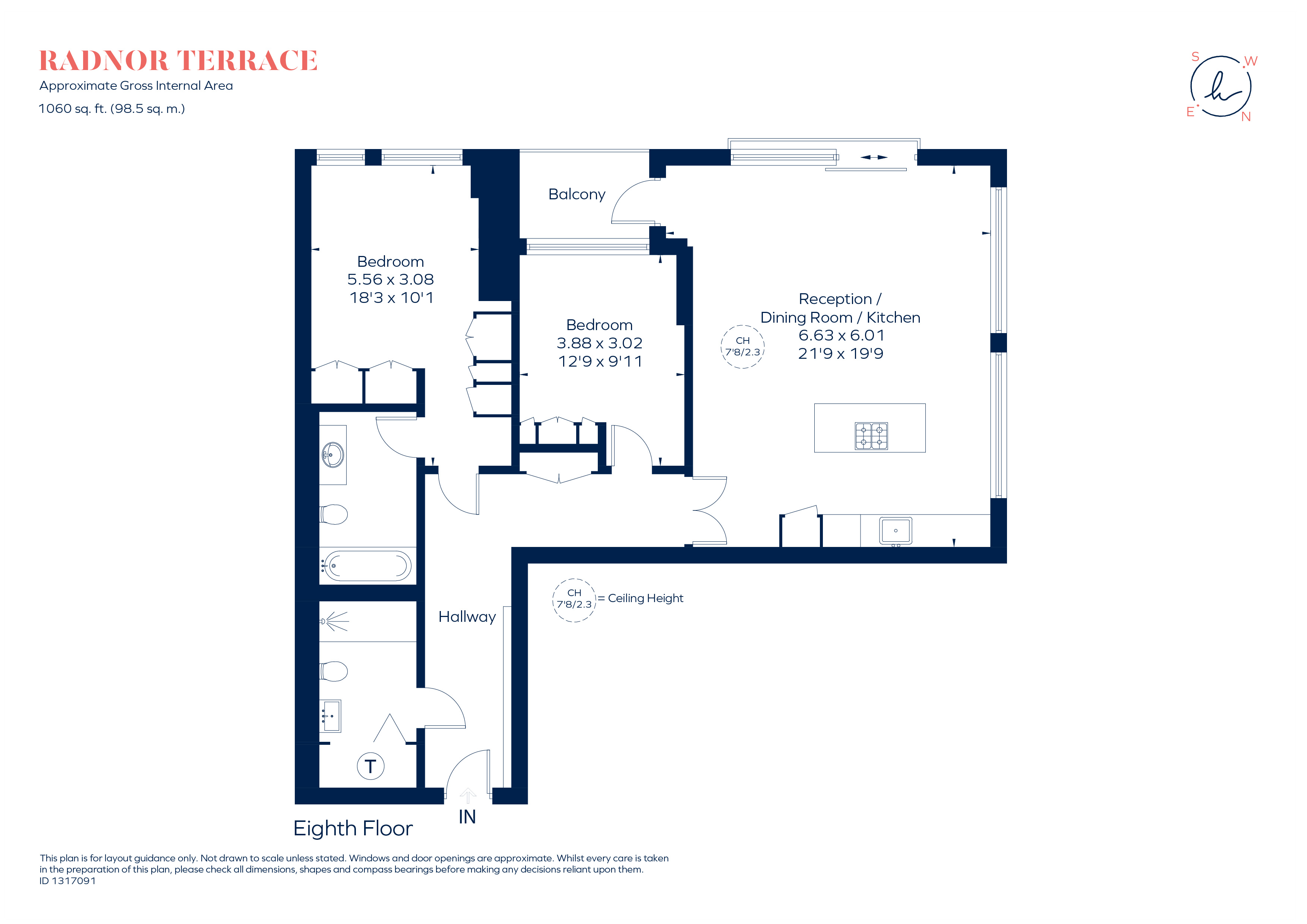 Flat 72 Lord Kensington House, 5, Radnor Terrace, London floorplan
