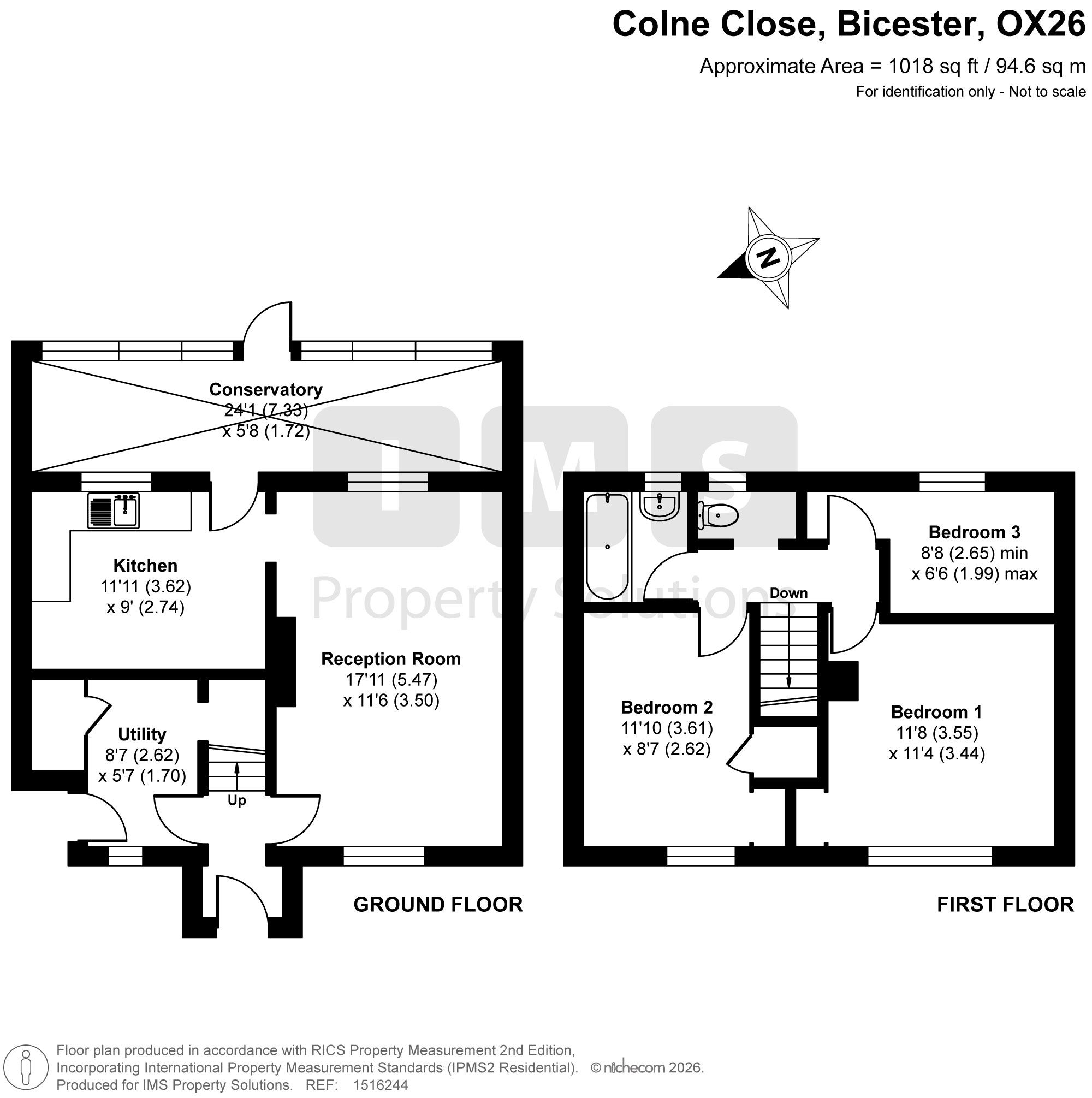 3 Colne Close, Bicester floorplan