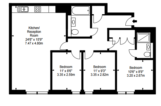 3 Bedrooms Flat to rent in Merchant Square East, London W2
