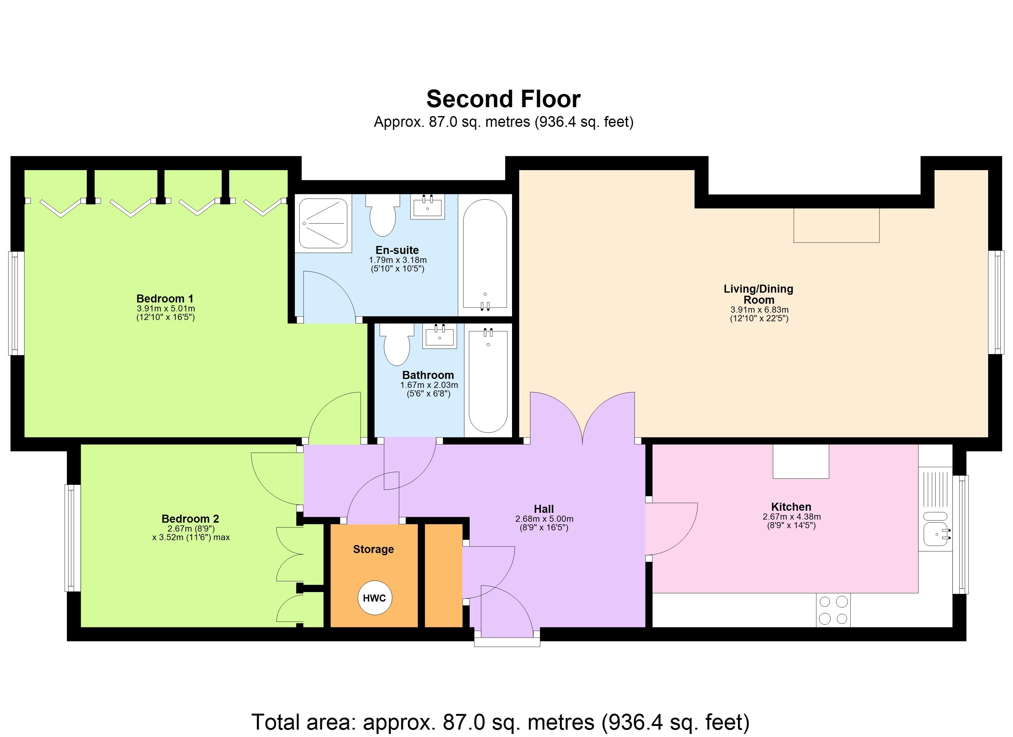 Flat 16, East Wood,, Wall Hall Drive, Watford floorplan