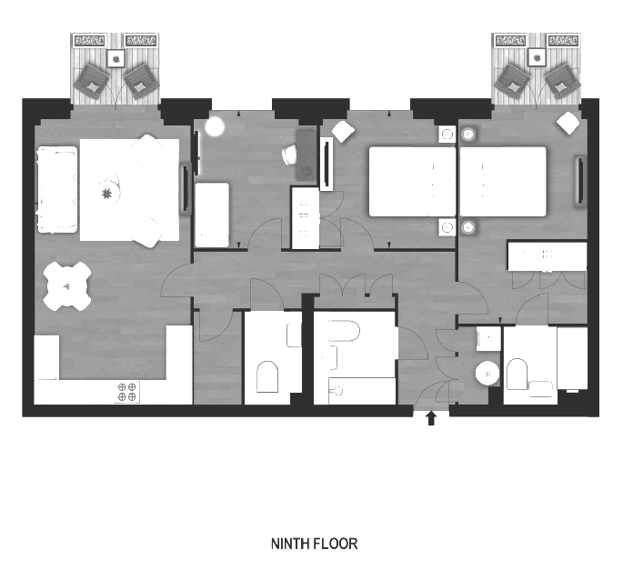 2 Bedrooms Flat to rent in Ponton Road, The Residence, London. SW11