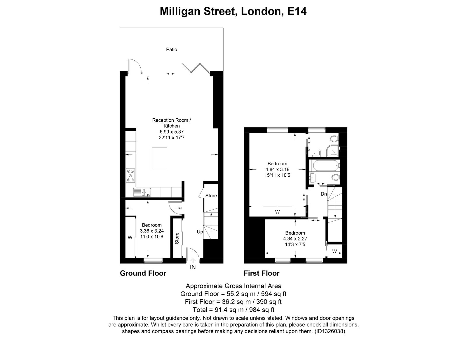48, Milligan Street, London floorplan